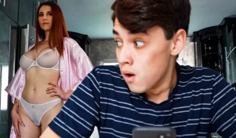 Рыженькая мачеха на кухне соблазнила пасынка и кайфанула от приятного лейка и секса с хлопцем